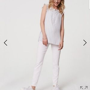 Loft Maternity Skinny Ankle Jeans in White